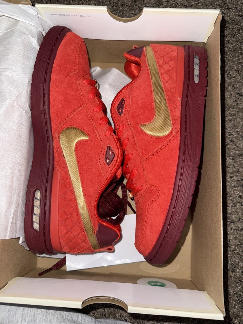Nike SB Paul Rodriguez Zoom Air Low QS Habanero Red Gold IQ5648 600 Sz 10.5 LEP